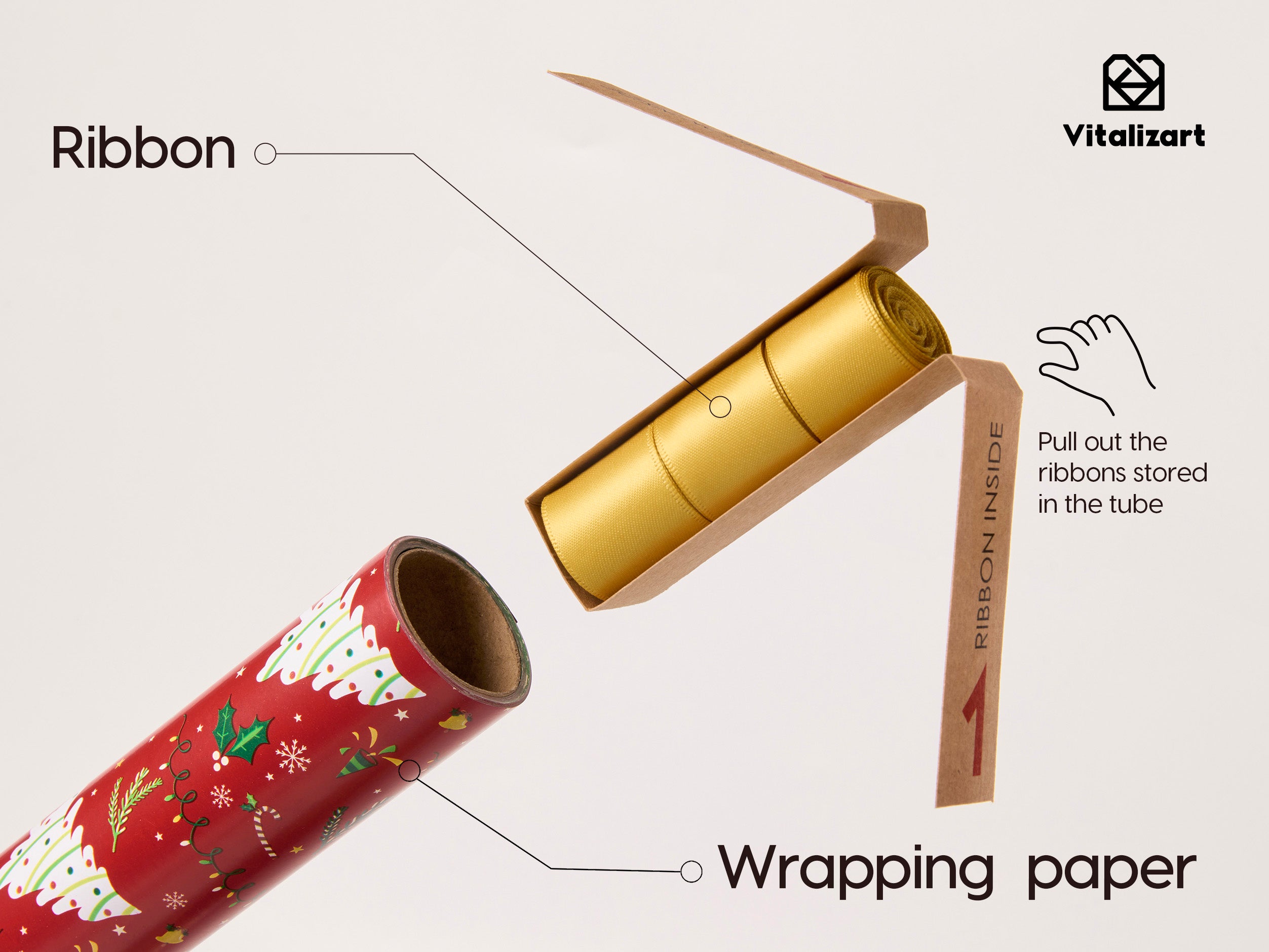 Vitalizart Christmas Wrapping Paper Roll Set 17