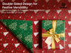 Vitalizart Christmas Wrapping Paper Roll Set 17" With Satin Ribbon & Gift Tags( - Vitalizart