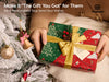 Vitalizart Christmas Wrapping Paper Roll Set 17" With Satin Ribbon & Gift Tags( - Vitalizart