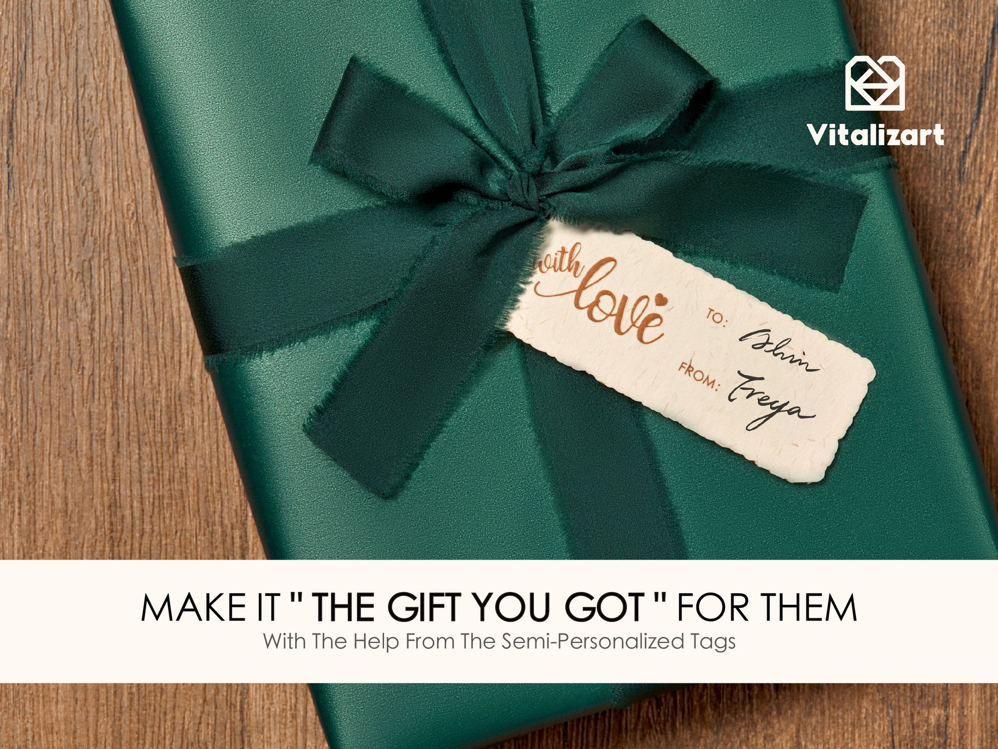 Wrapping Paper Set 17"x197" Pearly - Lustre With Silk Like Satin Ribbon & Gift Tags (Green Paper & Green Ribbons) - Vitalizart
