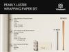 Wrapping Paper Set 17"x197" Pearly - Lustre With Silk Like Satin Ribbon & Gift Tags (White Paper & Light Nude Ribbons) - Vitalizart