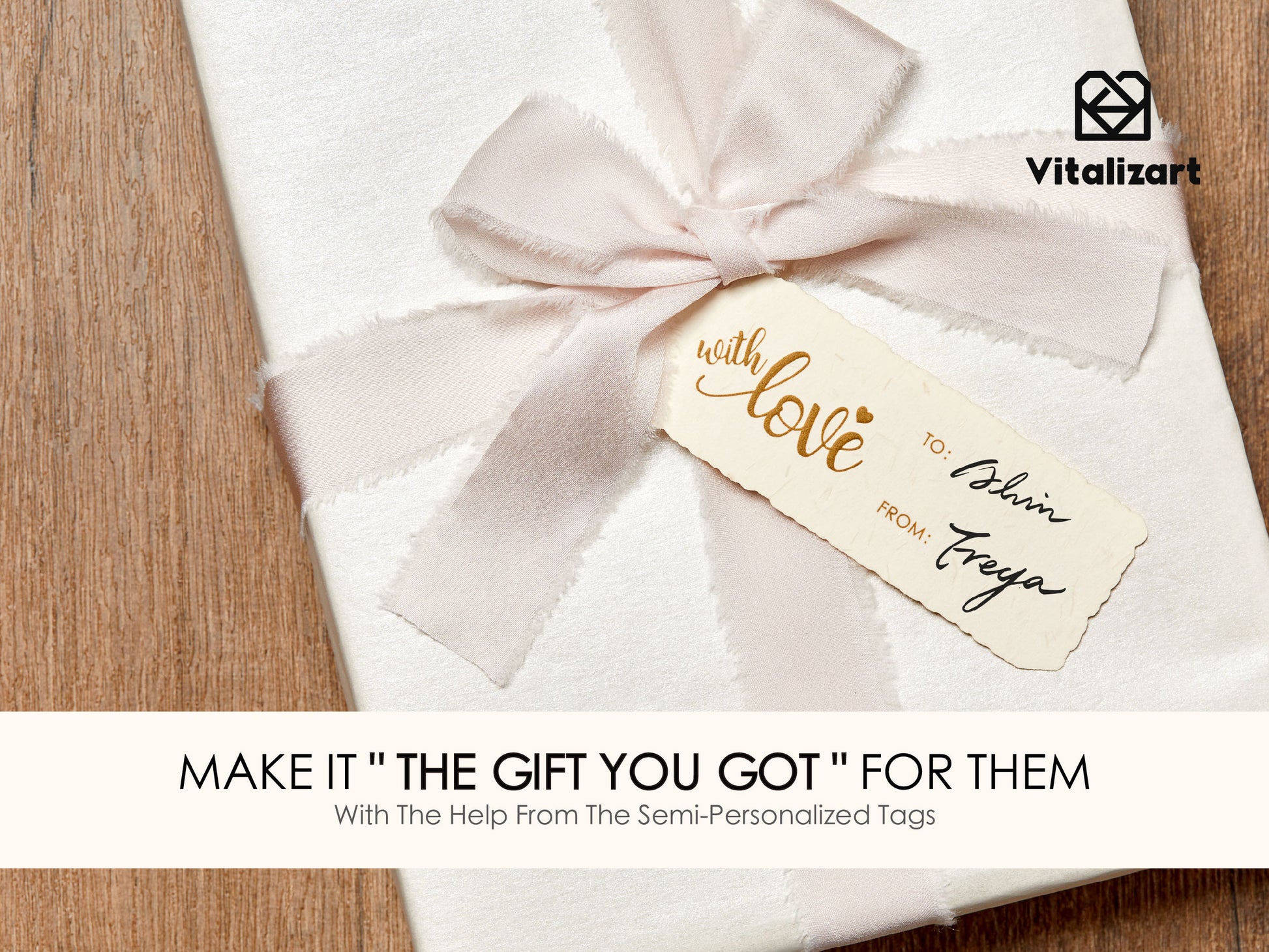 Wrapping Paper Set 17"x197" Pearly - Lustre With Silk Like Satin Ribbon & Gift Tags (White Paper & Light Nude Ribbons) - Vitalizart