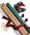 Wrapping Paper Set 17"x197" Pearly-Lustre With Silk Like Satin Ribbon & Gift Tags (Green Paper & Burgundy Ribbons)