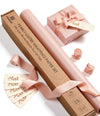 Wrapping Paper Set 17"x197" Pearly - Lustre With Silk Like Satin Ribbon & Gift Tags (Pink Paper & Pink Ribbons) - Vitalizart