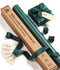 Wrapping Paper Set 17"x197" Pearly-Lustre With Silk Like Satin Ribbon & Gift Tags (Green Paper & Green Ribbons)