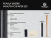 Wrapping Paper Set 17"x197" Pearly - Lustre With Silk Like Satin Ribbon & Gift Tags (Black Paper & Black Ribbons) - Vitalizart