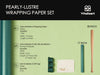 Wrapping Paper Set 17"x197" Pearly - Lustre With Silk Like Satin Ribbon & Gift Tags (Green Paper & Green Ribbons) - Vitalizart