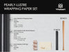 Wrapping Paper Set 17"x197" Pearly - Lustre With Silk Like Satin Ribbon & Gift Tags (Black Paper & Nude Ribbons) - Vitalizart
