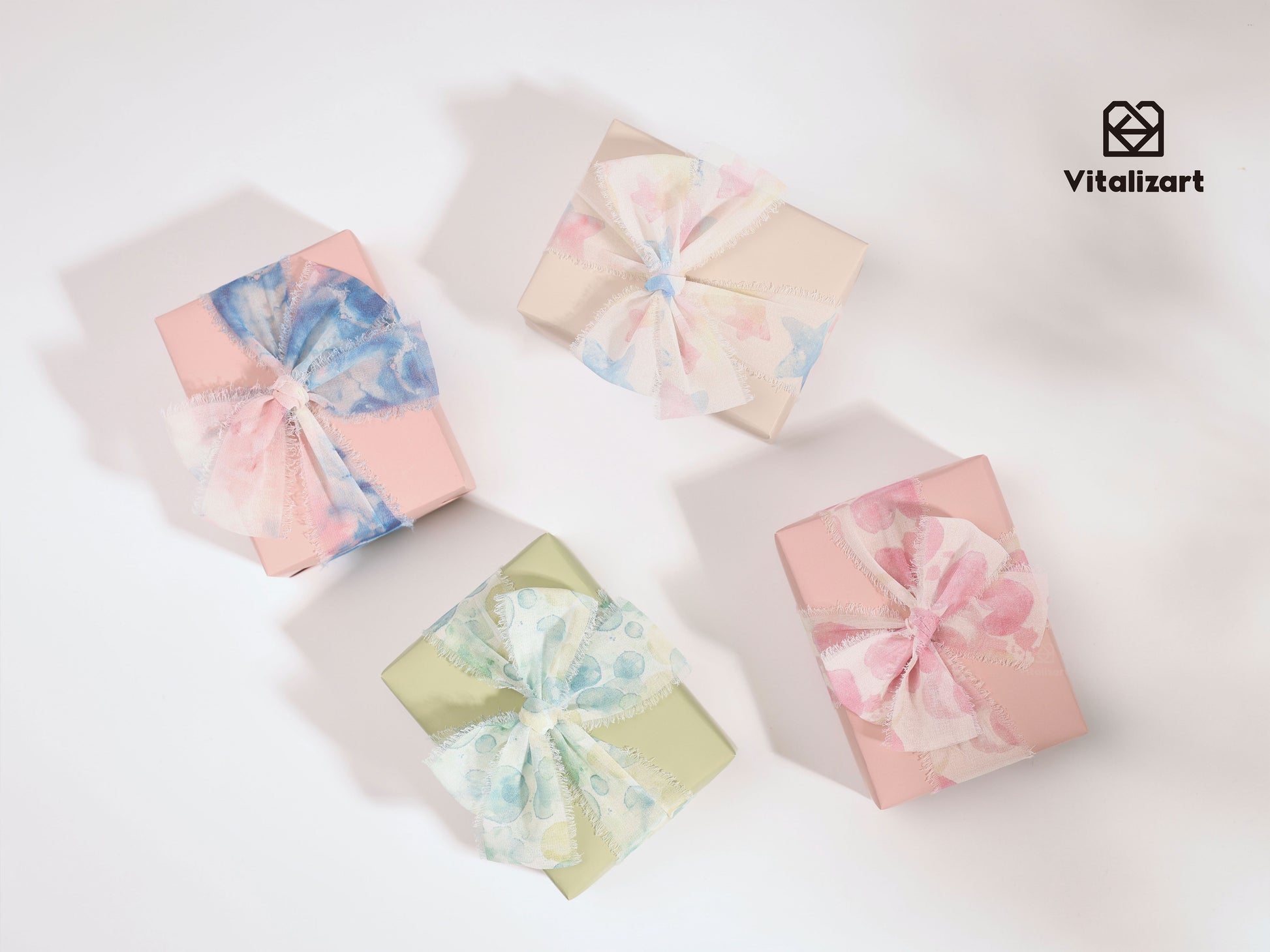 Printed Frayed Ribbon 1 1/2" x 21 Yd (Pattern5) - Vitalizart