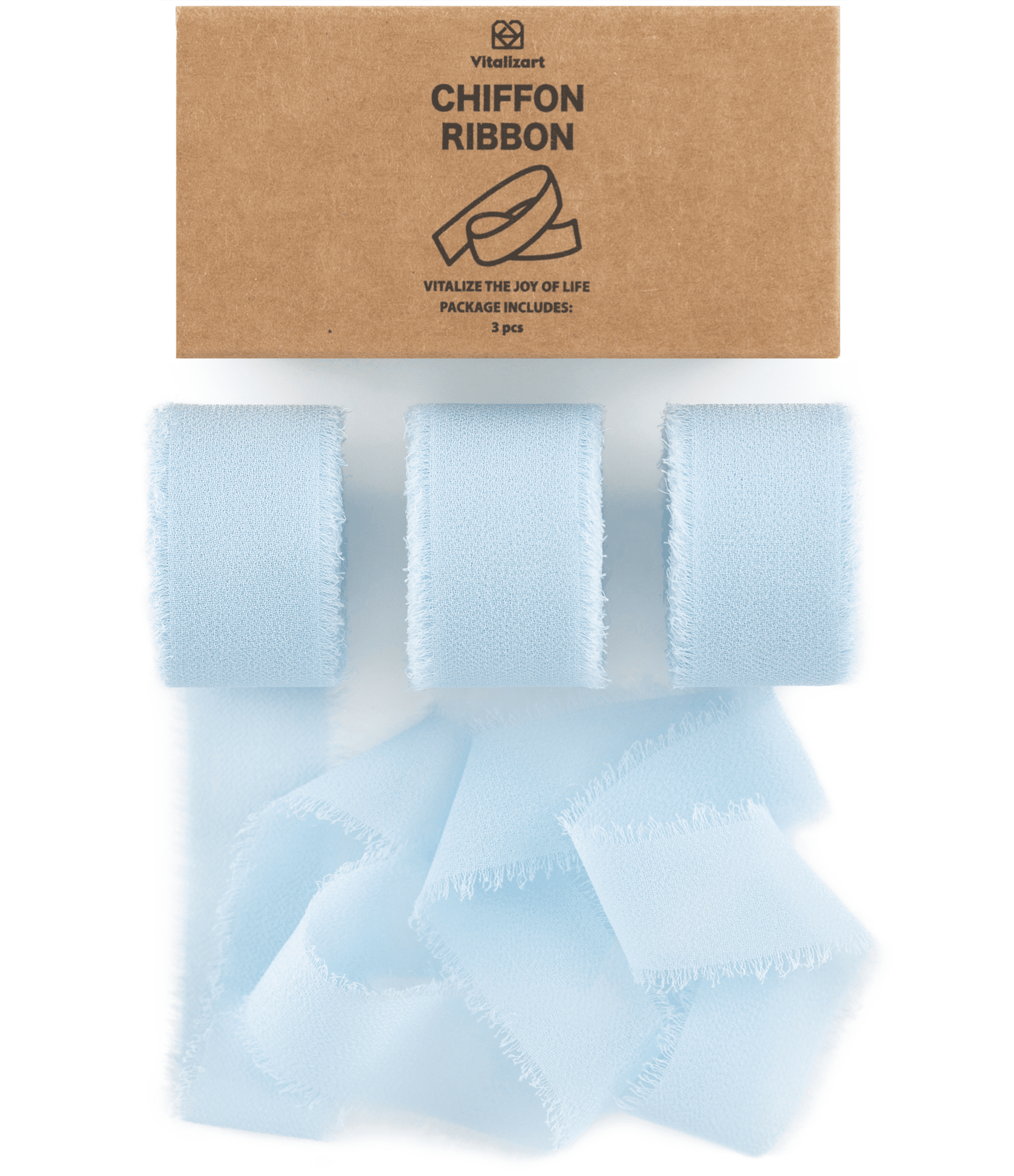 Chiffon Silk Ribbon 1" x 21 Yd (Light Blue) - Vitalizart