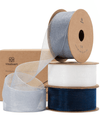 Organza Sheer Ribbon 1“ x 30 Yd (Blue & White) - Vitalizart