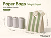 Mixed-Color Striped Paper Small Gift Bags with Ribbon Handles — Set of 10 - Vitalizart