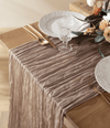 Cheesecloth Table Runner Gauze Boho Rustic 35 x 120 Inches (Coffee) - Vitalizart