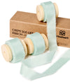 Frayed Fringe Crepe Silk Satin Ribbon 5/8" x 15 Yard (Mint Green) - Vitalizart