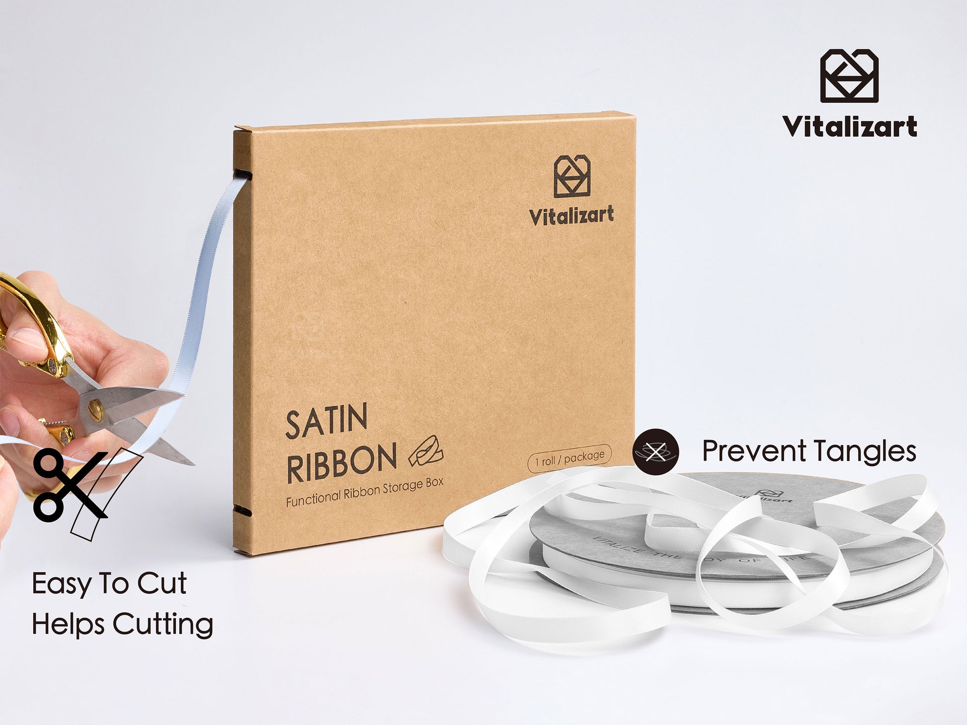 Ribbon for Crafts Double Faced Functional Satin Ribbon 3/8" x 100Yd (Baby Blue) - Vitalizart