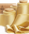 Silk Satin Ribbon with Wooden Spool 1.5” x 15 Yd (Gold) - Vitalizart