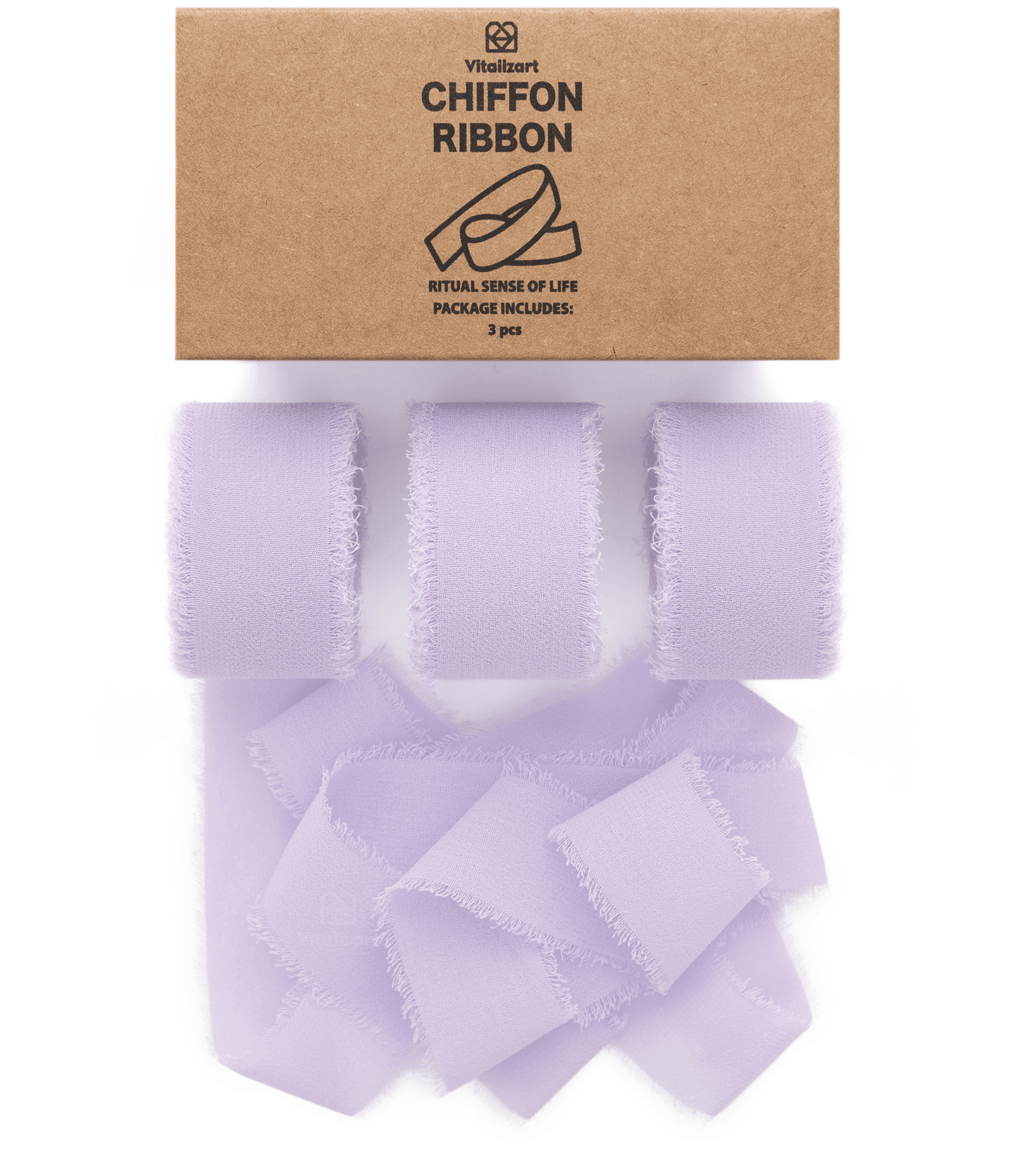 Chiffon Silk Ribbon 1" x 21 Yd (Lavender) - Vitalizart