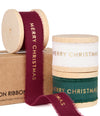 Vitalizart Ribbon Cotton Handmade Fringe 1" x 15 Yd  Pure Natural Cotton Ribbons (Merry Christmas)