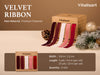 Vitalizart Velvet Ribbon 5/8" x 25 Yd, Christmas Ribbon Set, Rustic Gift Wrapping Ribbon for Crafts, Bows & Holiday Decor (Burgundy & Red)