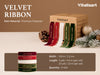Vitalizart Velvet Ribbon 5/8" x 25 Yd, Christmas Ribbon Set, Rustic Gift Wrapping Ribbon for Crafts, Bows & Holiday Decor (Merry Christmas Ribbon)
