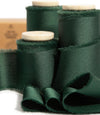 Silk Satin Ribbon with Wooden Spool 1.5” x 15 Yd (Dark Green) - Vitalizart