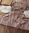 Cheesecloth Table Runner 35 x 120 Inches (Rose Taupe) - Vitalizart