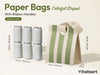 Mixed-Color Striped Paper Medium Gift Bags with Ribbon Handles — Set of 10 - Vitalizart
