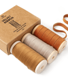 Velvet Ribbon With Wooden Spool 3/8" x 15 Yd (Khaki Terracotta & Nude) - Vitalizart