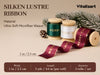 Vitalizart Silken Lustre Ribbon 1" x 15 Yards, Champagne & Nude Silky Satin Ribbon with Subtle Sheen (Printed Text Gold Foil)