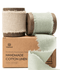 Cotton Linen Ribbon 1.5" x 10Yd (Beige & Green)