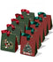 Christmas Small Paper Gift Bags with Ribbon Handles — Set of 10