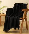 Lightweight Throw Blanket 50" x 60" (Black) - Vitalizart