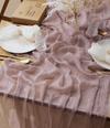 Cheesecloth Table Runner 35 x 120 Inches (Rosy Mauve) - Vitalizart