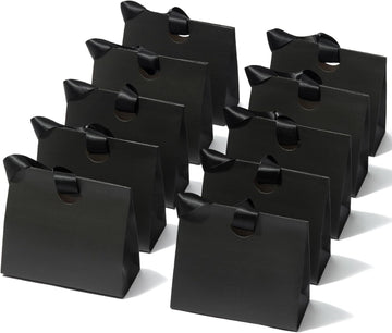 Paper Gift Bags With Ribbon Handles Set of 10 Assorted Colors Bulk Reusable For Gift Wrap  7.87"x3.54"x7.09" Small (Black colors)