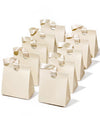 Cream White Medium Size/10pcs Paper Gift Bags with Ribbon Handles — Set of 10