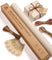 Vitalizart Textured Wrapping Paper Set 17" Roll Twine Ribbons & Tags Eco-Friendly Extra Thick (Beige Paper & Twine Ribbons Set)