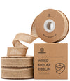 Burlap Ribbon Wired 1" x 12 Yd (Beige) - Vitalizart