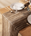 Cheesecloth Table Runner Gauze Boho Rustic 35 x 120 Inches (Nude Coffee Brown) - Vitalizart