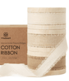 Cotton Ribbon Handmade Fringe 5/8" x 21 Yd (Nude & Beige) - Vitalizart