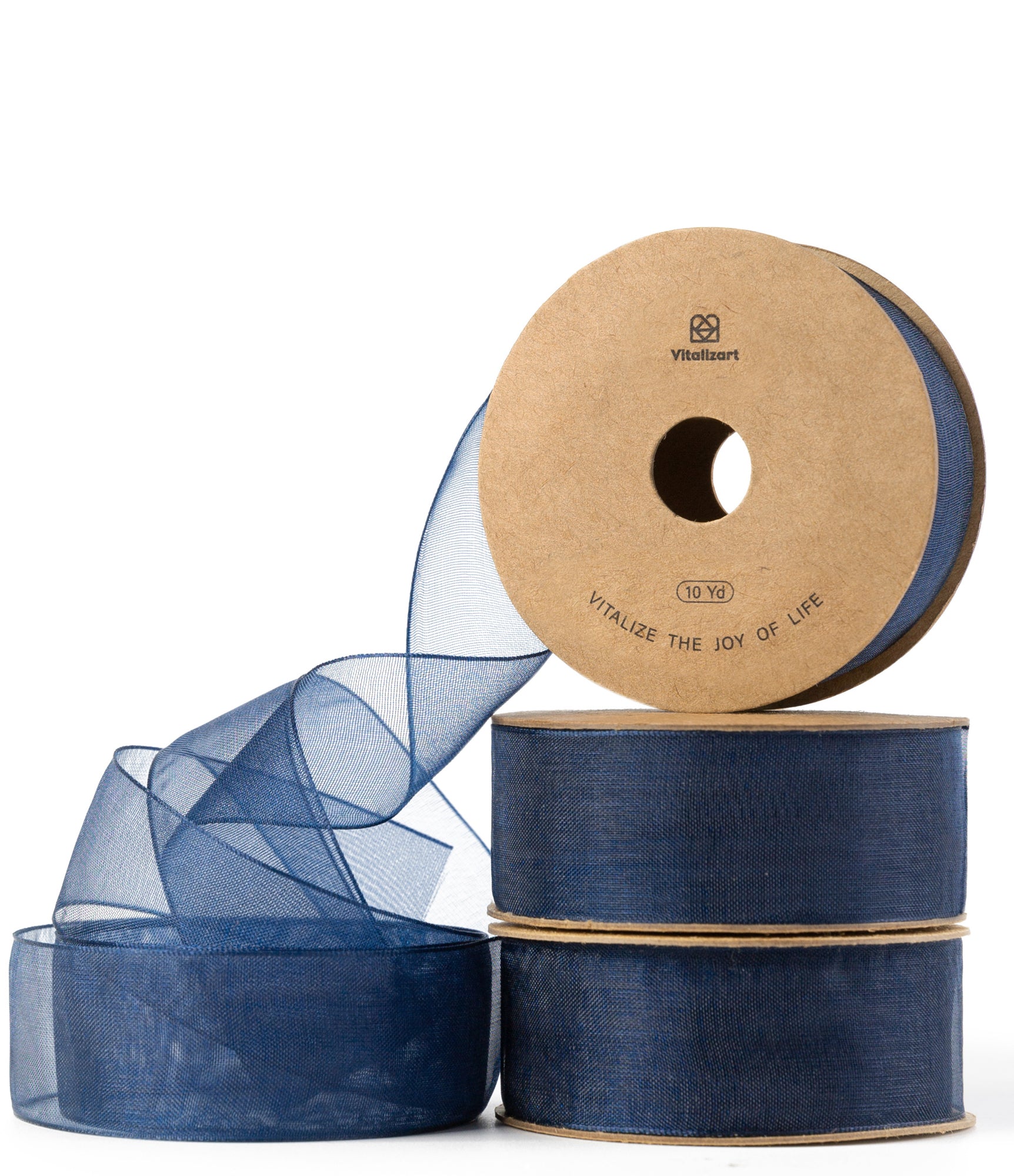 Organza Sheer Ribbon 1“ x 30 Yd (Navy Blue) - Vitalizart