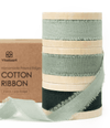 Cotton Ribbon Handmade Fringe 5/8" x 21 Yd (Green) - Vitalizart