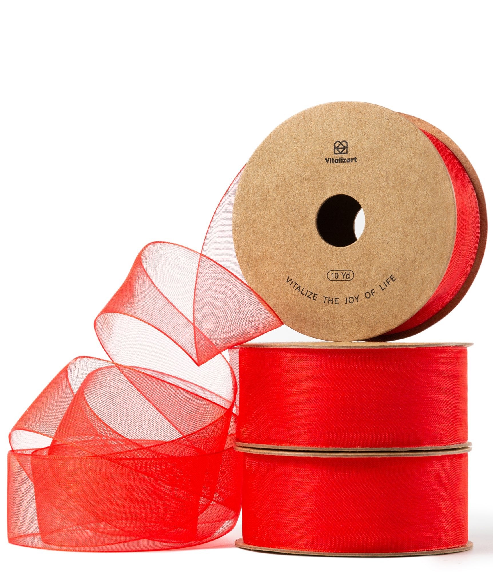 Organza Sheer Ribbon 1“ x 30 Yd (Red) - Vitalizart
