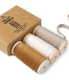Velvet Ribbon With Wooden Spool 3/8" x 15 Yd (Khaki Ivory & Nude) - Vitalizart