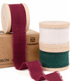Vitalizart Ribbon Cotton Handmade Fringe 1" x 15 Yd  Pure Natural Cotton Ribbons (Christmas Ribbon)