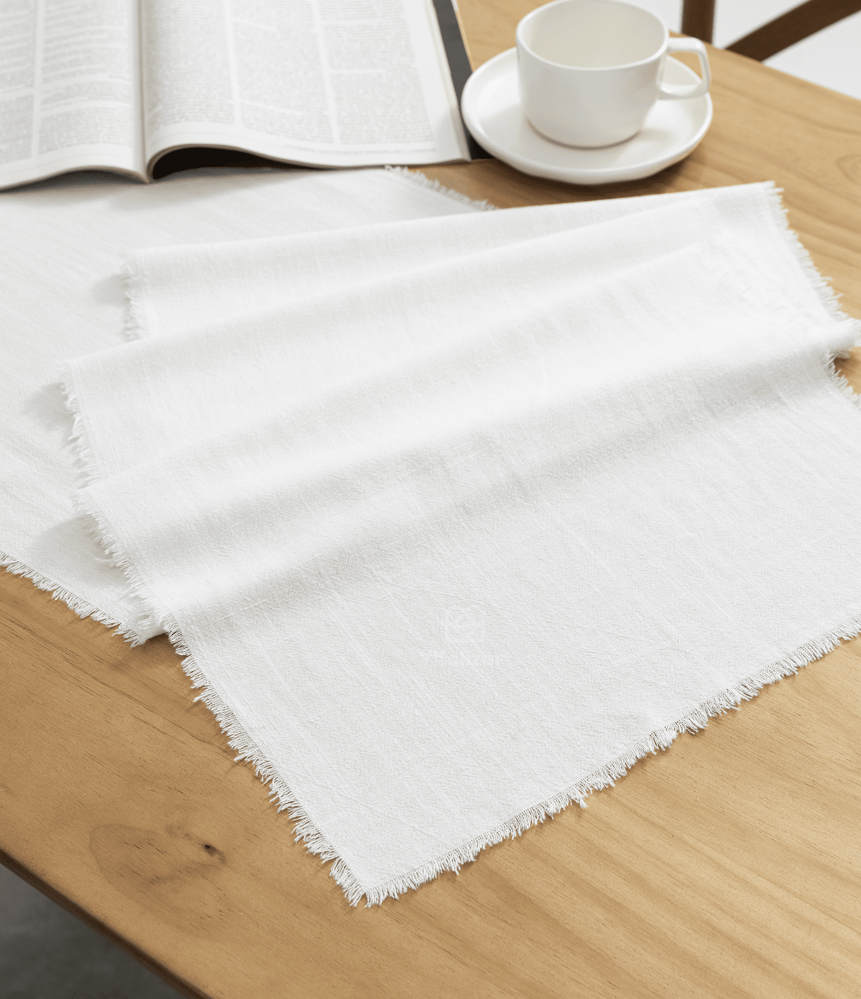 Cotton Linen Table Runner 14 x 90 Inches (White) - Vitalizart