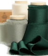 Silk Satin Ribbon with Wooden Spool 1.5” x 15 Yd (Green & Cream) - Vitalizart