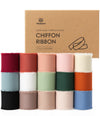 Fringe Chiffon Silk Ribbon 1 1/2 Inch x 75Yd (Mixed Color) - Vitalizart