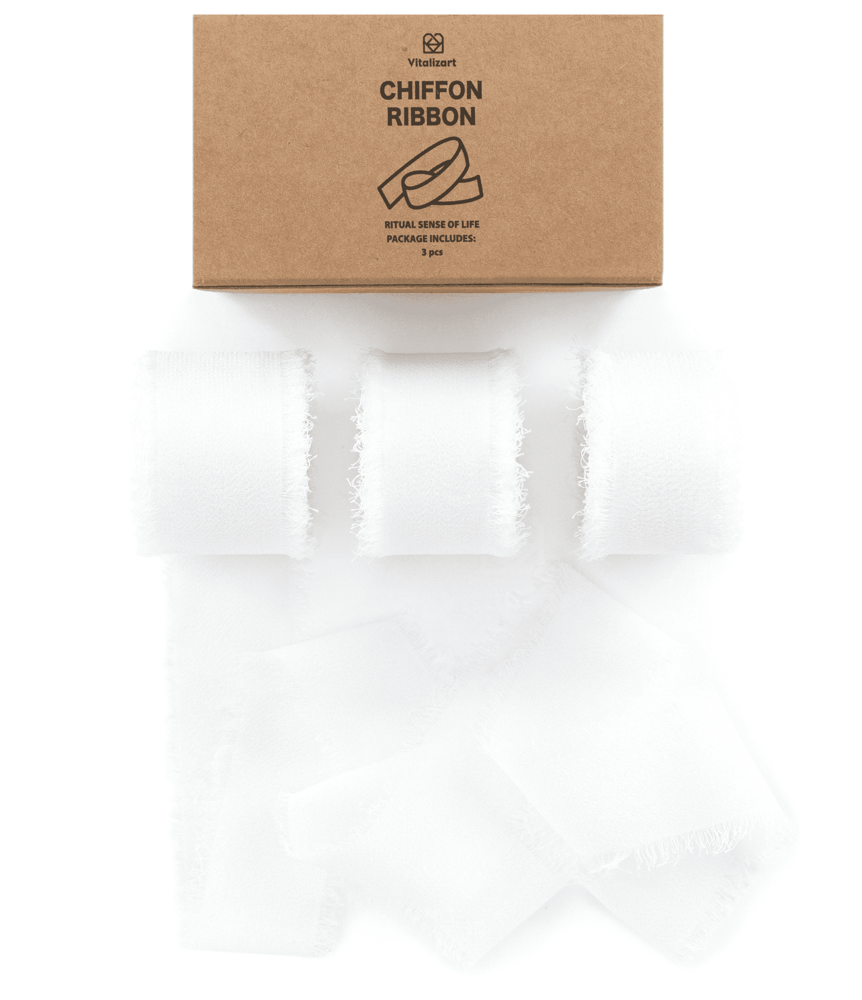 Chiffon Silk Ribbon 1" x 21 Yd (White) - Vitalizart