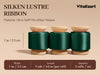 Vitalizart Silken Lustre Ribbon 1" x 15 Yards, Champagne & Nude Silky Satin Ribbon with Subtle Sheen (Dark Green)
