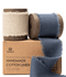 Cotton Linen Ribbon 1.5" x 10Yd (Beige & Blue)
